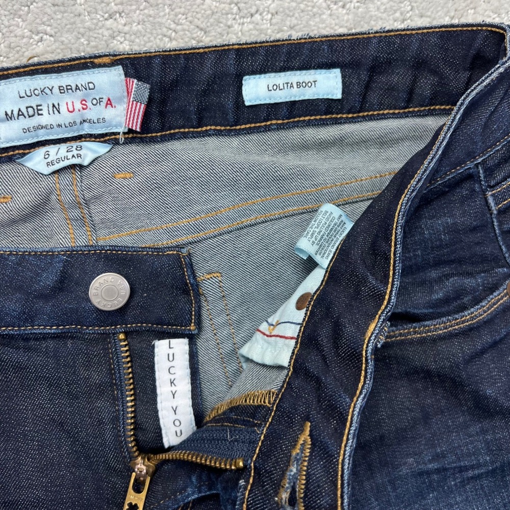 Lucky Brand Lolita Bootcut Jeans 6/28 White Oak Cone Denim Selvedge Made in USA - Picture 4 of 16